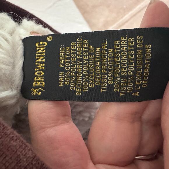 Browning Hoodie mens Large Brown Full zip Outdoor Hunting Camouflage Fleece - Picture 5 of 7